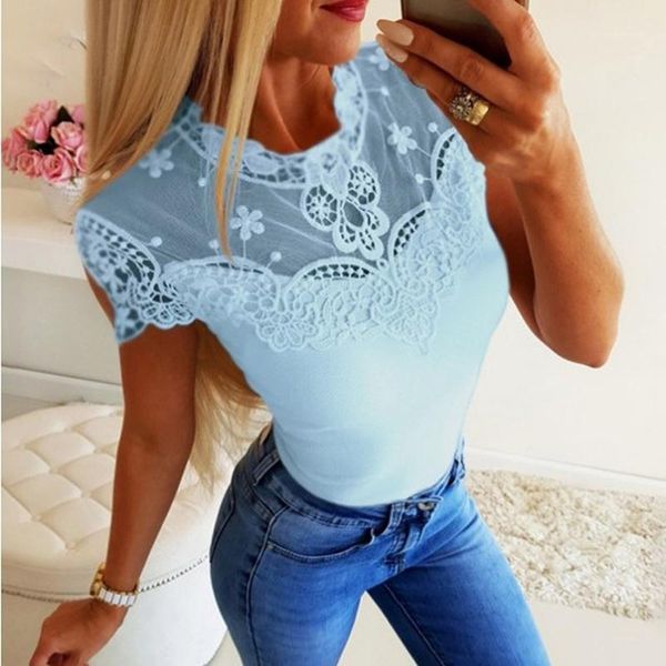 women's blouses & shirts women lace oversized fashion tunic2021 summer short sleeve female casual slim o-neck party blusas mujer1, White
women's blouses & shirts women lace oversized fashion tunic2021 summer short sleeve female casual slim o-neck party blusas mujer1, White