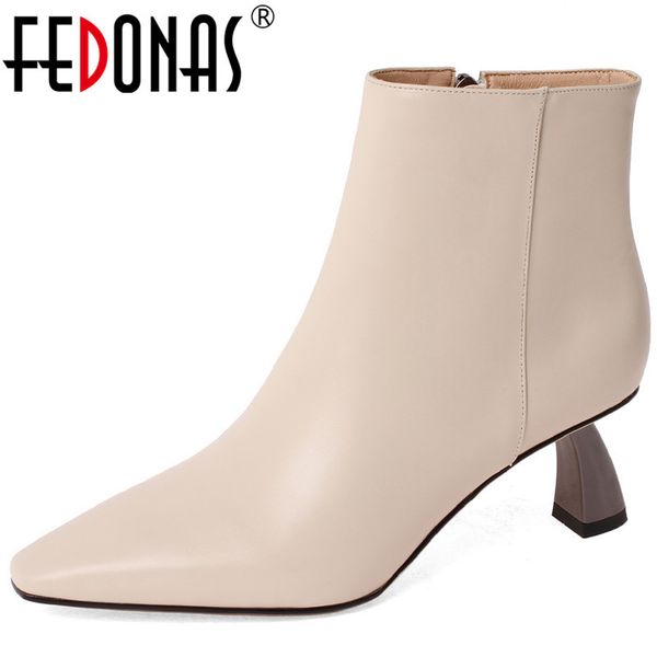 fedonas elegant winter women 2020 side zipper genuine leather high heels party wedding basic ankle boots q1104, Black
fedonas elegant winter women 2020 side zipper genuine leather high heels party wedding basic ankle boots q1104, Black