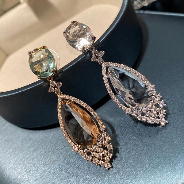 bilincolor fashion crystal clear zicon drop earring for women wedding party jewelry, Silver
bilincolor fashion crystal clear zicon drop earring for women wedding party jewelry, Silver