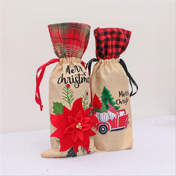 christmas creative linen wine bottle cover plaid drawstring bags 2021 new year wine bottle holder home party table decorations e102102, Blue
christmas creative linen wine bottle cover plaid drawstring bags 2021 new year wine bottle holder home party table decorations e102102, Blue