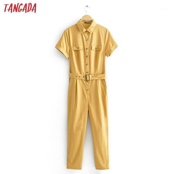 tangada women summer khaki solid cotton jumpsuit with belt short sleeve pocket female boyfriend style jumpsuit ja031, Black;white
tangada women summer khaki solid cotton jumpsuit with belt short sleeve pocket female boyfriend style jumpsuit ja031, Black;white