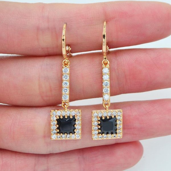 dangle & chandelier gold color black cubic zirconia fashion square earrings for women, Silver
dangle & chandelier gold color black cubic zirconia fashion square earrings for women, Silver