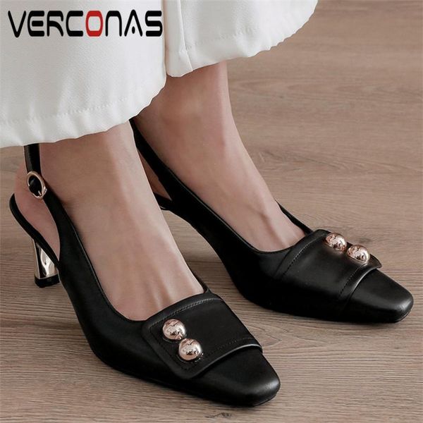 verconas women brand design office pumps genuine leather thin heels square toe thick heels sandals shoes woman, Black
verconas women brand design office pumps genuine leather thin heels square toe thick heels sandals shoes woman, Black