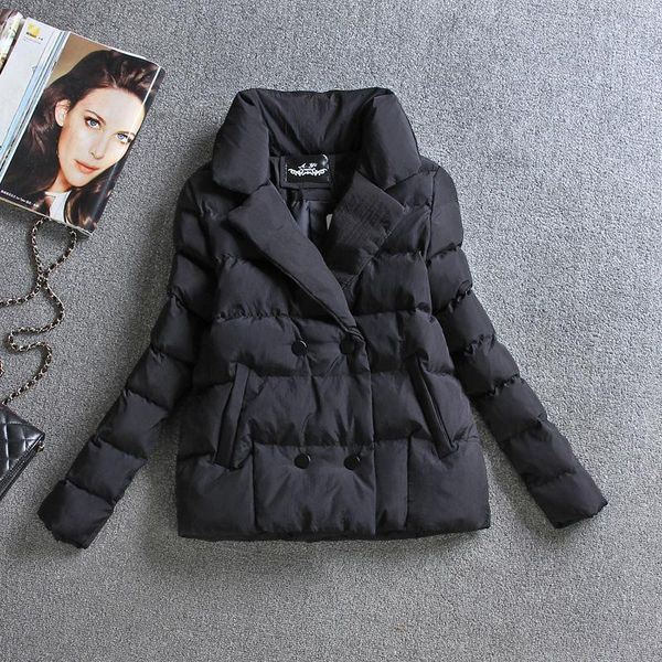 new winter jacket women parkas overcoat double breasted warm parka cotton-padded jacket casual female jackets outwear p1052, Black
new winter jacket women parkas overcoat double breasted warm parka cotton-padded jacket casual female jackets outwear p1052, Black