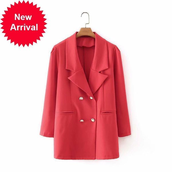new early 2021 spring new fashion red suit elegant temperament versatile female sleeve long lapel button outwear uyth, White;black
new early 2021 spring new fashion red suit elegant temperament versatile female sleeve long lapel button outwear uyth, White;black