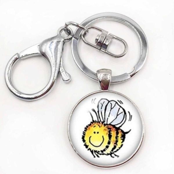 fashion children cute bee series keychain wasp key chain jewelry, Silver
