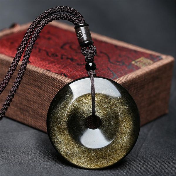natural gold obsidian donut necklace pendant hand-carved gold black gemstone donut necklace lucky amulet pendant jewelry gift q1116, Silver
natural gold obsidian donut necklace pendant hand-carved gold black gemstone donut necklace lucky amulet pendant jewelry gift q1116, Silver
