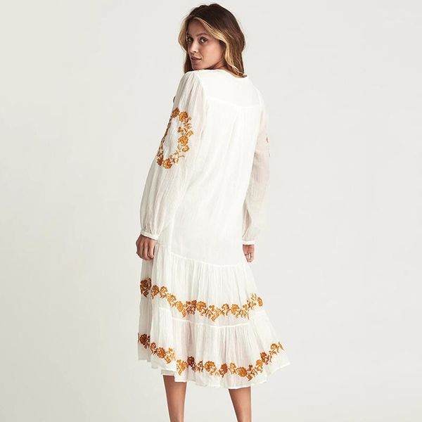 2020 autumn embroidery beach dress v-neck long sleeve tassel vintage casual white cotton dresses vestido1, Black;gray
2020 autumn embroidery beach dress v-neck long sleeve tassel vintage casual white cotton dresses vestido1, Black;gray