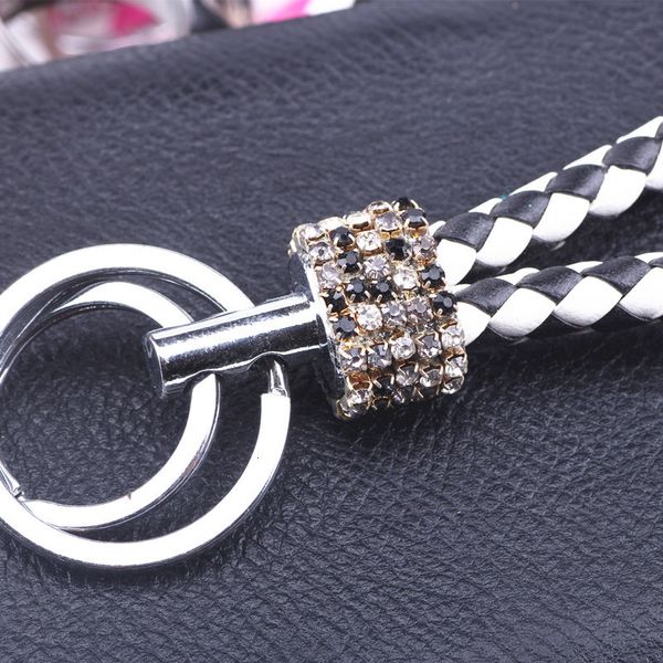 double loop rhinestone crystal keychain creative new key chains purse messenger bag backpack pendant 16 colors, Silver
double loop rhinestone crystal keychain creative new key chains purse messenger bag backpack pendant 16 colors, Silver