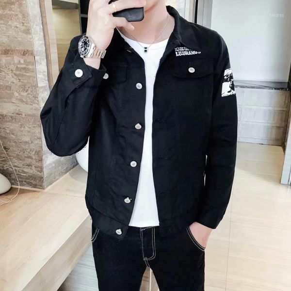 wholesale 2020 teenagers black handsome denim jacket men's autumn korean slim casual jacket men's clothing student clothes1, Black;brown
wholesale 2020 teenagers black handsome denim jacket men's autumn korean slim casual jacket men's clothing student clothes1, Black;brown