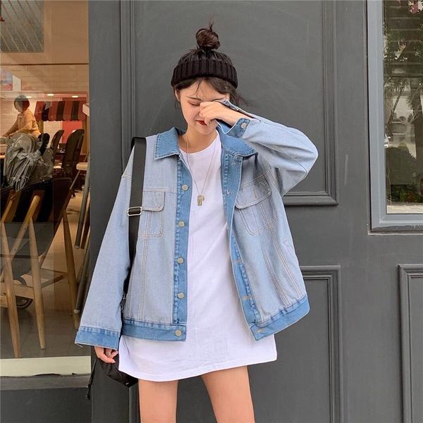 fashion new retro contrast color lapel single-breasted loose slim denim jacket, Black;brown
fashion new retro contrast color lapel single-breasted loose slim denim jacket, Black;brown