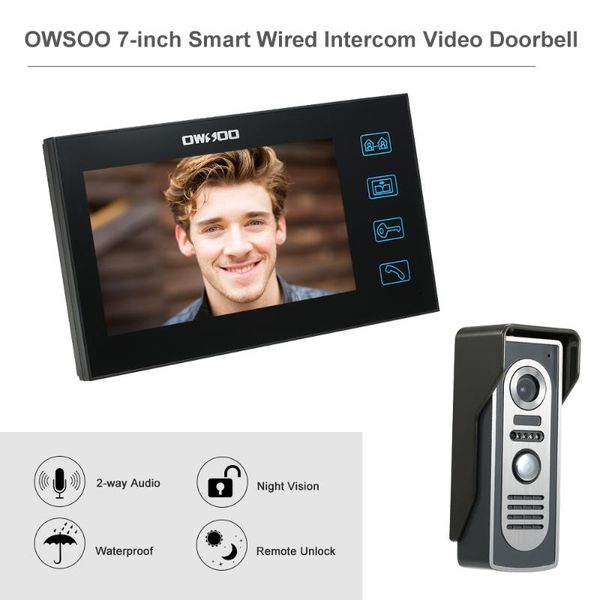 owsoo 7''tft lcd video door phone visual video intercom waterproof outdoor camera night vision for home security intercom system
owsoo 7''tft lcd video door phone visual video intercom waterproof outdoor camera night vision for home security intercom system