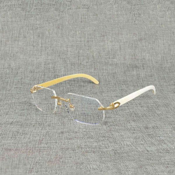 2022 factory wholesale luxury natural wood square clear buffalo horn oversize rimless eyeglasses frame for men reading optical oval oculos, White;black 
2022 factory wholesale luxury natural wood square clear buffalo horn oversize rimless eyeglasses frame for men reading optical oval oculos, White;black