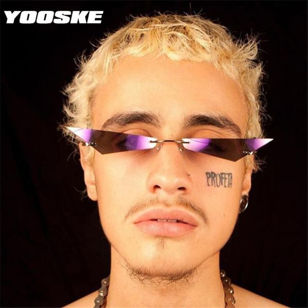 yooske small cat eye sunglasses women narrow rimless sun glasses for men retro brand designer mirror eyewear, White;black
yooske small cat eye sunglasses women narrow rimless sun glasses for men retro brand designer mirror eyewear, White;black