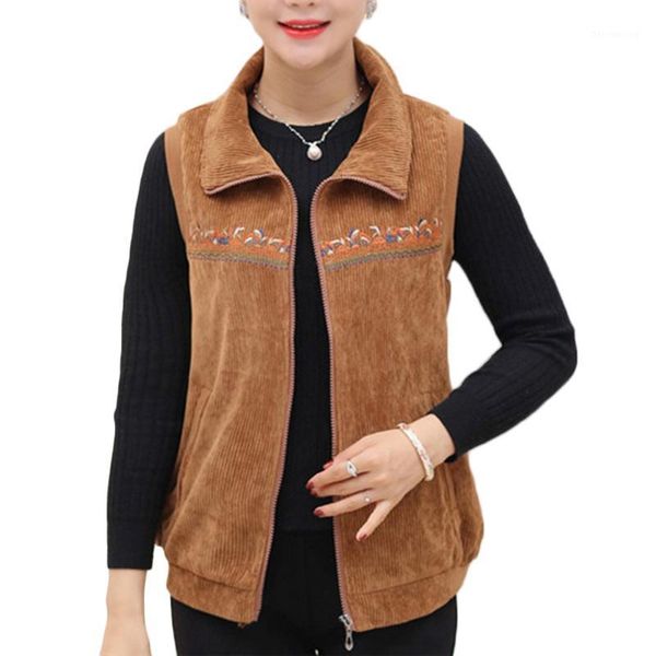 middle-aged women corduroy vest spring autumn jacket coat women's embroidered loose plus size casual vests 5xl f2261, Black;white
middle-aged women corduroy vest spring autumn jacket coat women's embroidered loose plus size casual vests 5xl f2261, Black;white