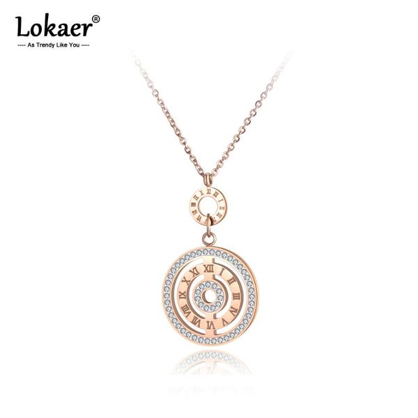 pendant necklaces lokaer trendy clay zircon stainless steel necklace rose gold roma numbers circles chokers for women n19045, Silver
pendant necklaces lokaer trendy clay zircon stainless steel necklace rose gold roma numbers circles chokers for women n19045, Silver
