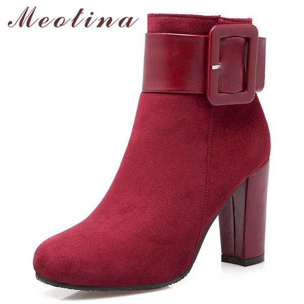 boots meotina autumn ankle women buckle thick high heels short zipper square toe shoes ladies winter green big size 33-43, Black
boots meotina autumn ankle women buckle thick high heels short zipper square toe shoes ladies winter green big size 33-43, Black