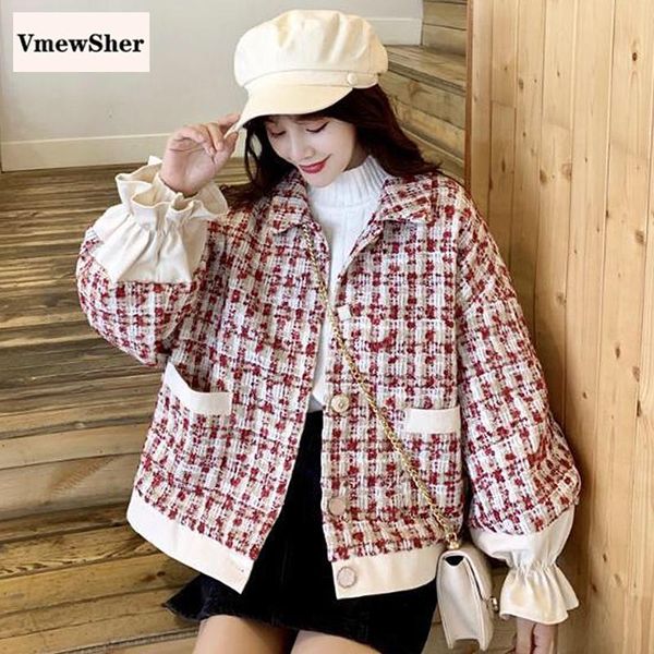 women's jackets vmewsher short red plaid women woolen jacket 2021 winter fashion loose patchwork warm female coat single breasted outwe, Black;brown
women's jackets vmewsher short red plaid women woolen jacket 2021 winter fashion loose patchwork warm female coat single breasted outwe, Black;brown