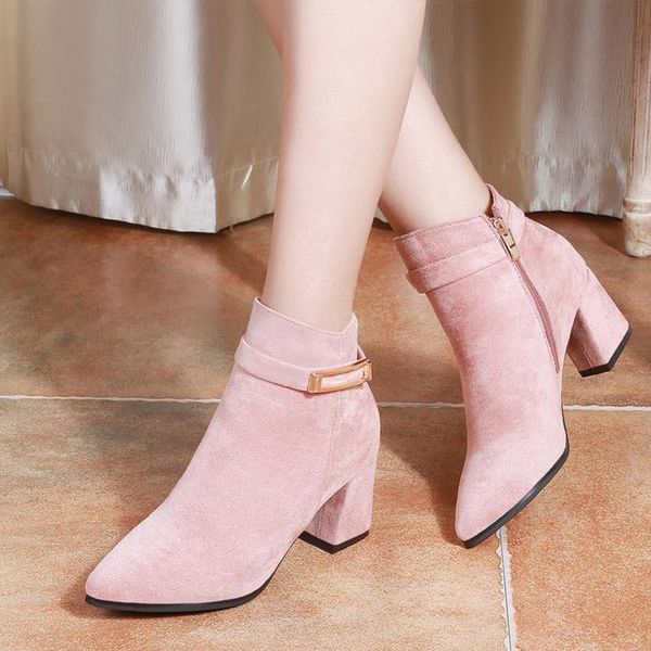 women zip square heels suede ankle boots ladies fashion shoes woman sequined casual pointed toe boots female buckle strap shoe, Black
women zip square heels suede ankle boots ladies fashion shoes woman sequined casual pointed toe boots female buckle strap shoe, Black