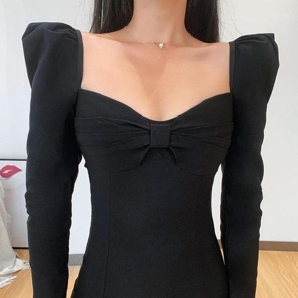 women solid color square neck long sleeve chest knot bodycon mini dress plus size fashion casual elegant dress1, Black;gray
women solid color square neck long sleeve chest knot bodycon mini dress plus size fashion casual elegant dress1, Black;gray