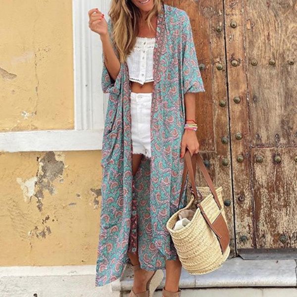 cysincos women floral print blouse chiffon loose shawl kimono boho jacket blouse vintage open front 3 4 sleeves three quarter blouse, White
cysincos women floral print blouse chiffon loose shawl kimono boho jacket blouse vintage open front 3 4 sleeves three quarter blouse, White