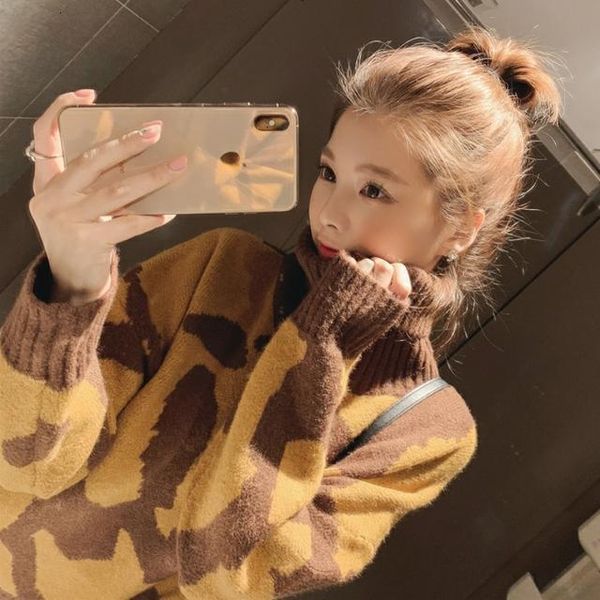 autumn 2021 and winter new high-neck leopard print shirt red woman lazy woman's sweater wind loose jacket bnq2, White;black
autumn 2021 and winter new high-neck leopard print shirt red woman lazy woman's sweater wind loose jacket bnq2, White;black