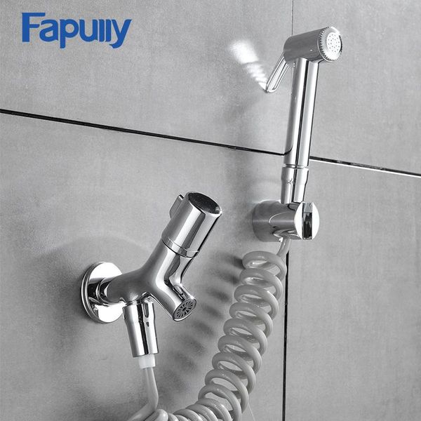 fapully solid brass chrome bathroom handheld bidet faucet toilet portable bidet shower sprayer jet set water mixer p100-01
fapully solid brass chrome bathroom handheld bidet faucet toilet portable bidet shower sprayer jet set water mixer p100-01