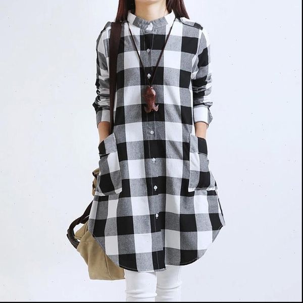 plus size clothing 3xl long sleeve casual plaid shirt cotton linen large blouse big long design for female, White
plus size clothing 3xl long sleeve casual plaid shirt cotton linen large blouse big long design for female, White