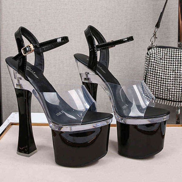 sandals women's sandals platform transparent super high heels 17cm thick heel model pole dancing fairy sandals for female 220309, Black
sandals women's sandals platform transparent super high heels 17cm thick heel model pole dancing fairy sandals for female 220309, Black