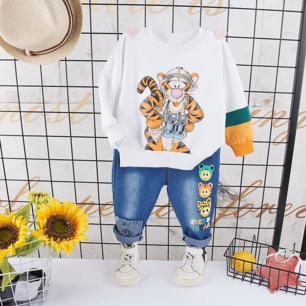 autumn winter baby children clothes kids boy girls cartoon long sleeve t-shirt pants /sets toddler fashion cotton suit sets lj201203, White 
autumn winter baby children clothes kids boy girls cartoon long sleeve t-shirt pants /sets toddler fashion cotton suit sets lj201203, White