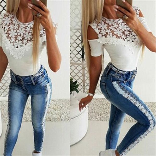 nouveau femmes mince épaules nues o cou t-shirt 2020 élégant été à manches courtes t-shirt dentelle fleur grande taille hauts t-shirts, Black
nouveau femmes mince épaules nues o cou t-shirt 2020 élégant été à manches courtes t-shirt dentelle fleur grande taille hauts t-shirts, Black