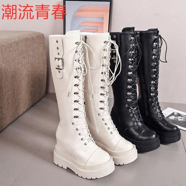 women chunky platform high boots women retro punk height increasing long boots woman lace up autumn winter booties, Black
women chunky platform high boots women retro punk height increasing long boots woman lace up autumn winter booties, Black