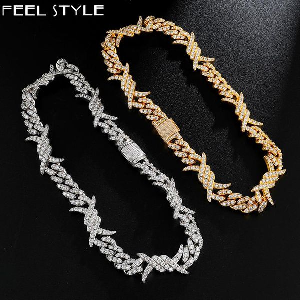 chains hip hop 19mm iced out bling cz heavy rock thorns box buckle cuban link cubic choker necklaces for men jewelry with solid back, Silver
chains hip hop 19mm iced out bling cz heavy rock thorns box buckle cuban link cubic choker necklaces for men jewelry with solid back, Silver