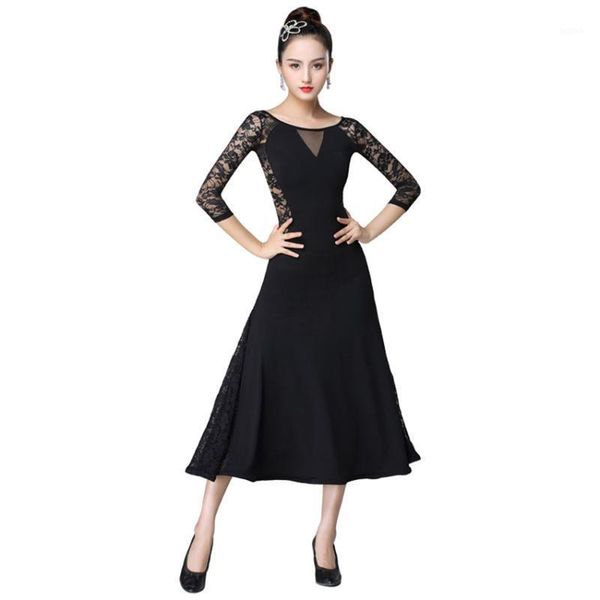 ballroom dance dresses women's performance lace long sleeve natural dress v mesh1, Black;red
ballroom dance dresses women's performance lace long sleeve natural dress v mesh1, Black;red