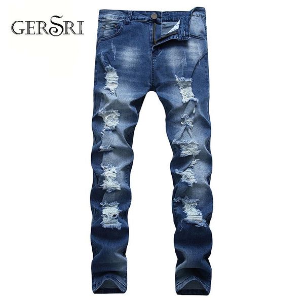 men's jeans gersri casual fashion patchwork hollow out beggar cropped pants cowboys demin hip hop destroyed streetwear, Blue
men's jeans gersri casual fashion patchwork hollow out beggar cropped pants cowboys demin hip hop destroyed streetwear, Blue