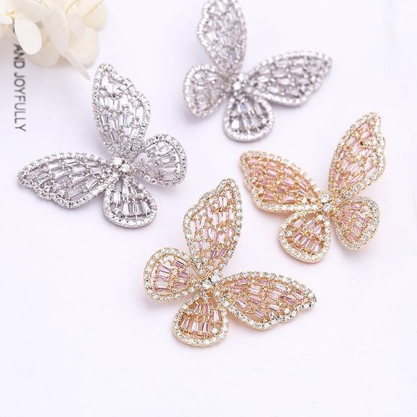stud korean big butterfly earrings for women cute insect zircon wedding fashion jewelry oorbellen1, Golden;silver
stud korean big butterfly earrings for women cute insect zircon wedding fashion jewelry oorbellen1, Golden;silver