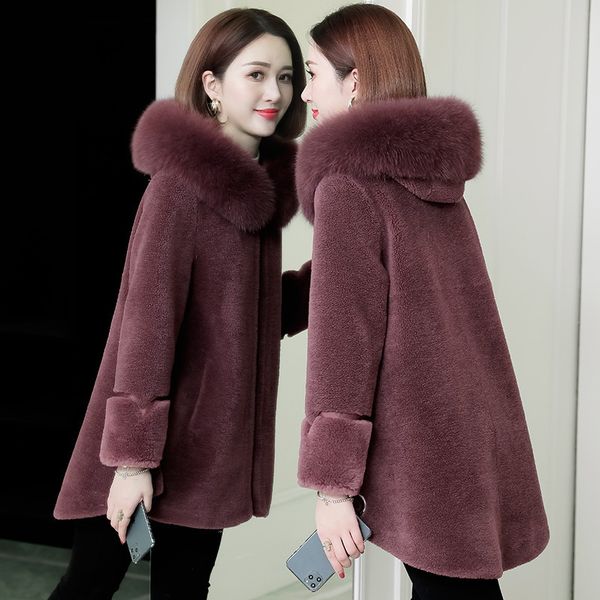 clothing women's 2021 new chenille winter coat haining lambskin integrated fox fur of elegant short noble women 5gde, Black
clothing women's 2021 new chenille winter coat haining lambskin integrated fox fur of elegant short noble women 5gde, Black