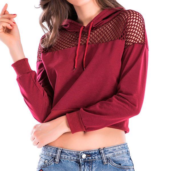 hoodies fashion women long sleeve hooded mesh hollow out casual short sweatshirt kg-106, Black
hoodies fashion women long sleeve hooded mesh hollow out casual short sweatshirt kg-106, Black