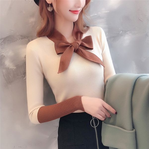 bow sweet t-shirt women's new fall winter 2020 v-neck sweater pullover pullover sweatersweatersplicing long sleeve bottoming 5vvoh 5, White;black
bow sweet t-shirt women's new fall winter 2020 v-neck sweater pullover pullover sweatersweatersplicing long sleeve bottoming 5vvoh 5, White;black