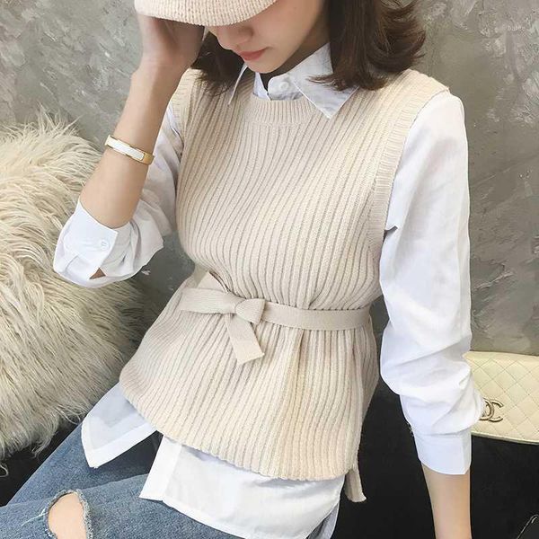 ljsxls autumn women lace up sweater vest korean fashion womens preppy style o neck pullover casual knitting outerwear femme1, Black;white
ljsxls autumn women lace up sweater vest korean fashion womens preppy style o neck pullover casual knitting outerwear femme1, Black;white
