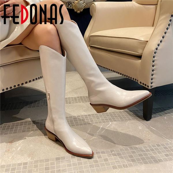 boots fedonas genuine leather platform booties woman side zipper thick heels knee high for women working casual tight, Black
boots fedonas genuine leather platform booties woman side zipper thick heels knee high for women working casual tight, Black