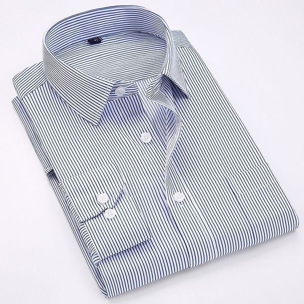 business non-iron regular fit men's striped shirts formal long sleeve square collar easy care 201123, White;black
business non-iron regular fit men's striped shirts formal long sleeve square collar easy care 201123, White;black