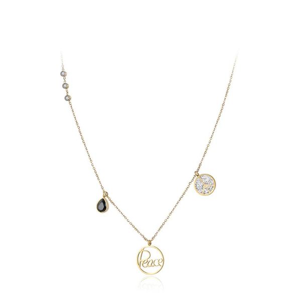 classic cubic zirconia rhinestone peace charm necklace for women stainless steel wedding female necklace jewelry n18043, Silver
classic cubic zirconia rhinestone peace charm necklace for women stainless steel wedding female necklace jewelry n18043, Silver