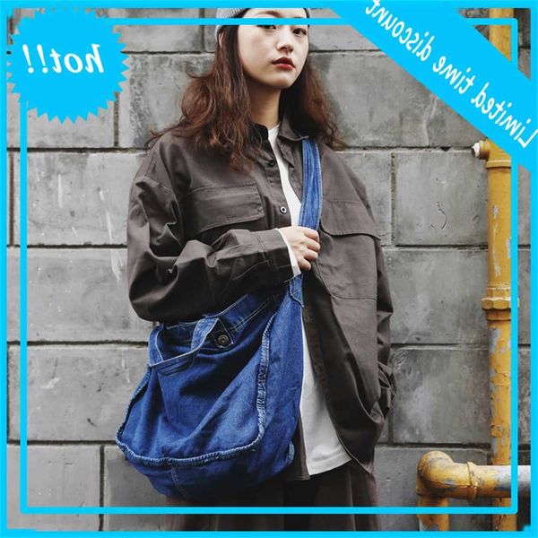 2019 new canvas korean versatile large capacity denim shoulder bag
2019 new canvas korean versatile large capacity denim shoulder bag