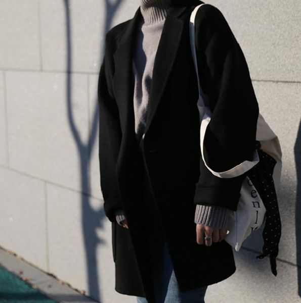 new winter warm wool coat female long temperament hepburn the wind coat pure wool, Black
new winter warm wool coat female long temperament hepburn the wind coat pure wool, Black