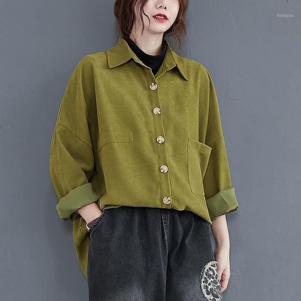 fashion women single-breasted button shirts long sleeved autumn korean casual solid color cardigans loose green blouses mujer1, White
fashion women single-breasted button shirts long sleeved autumn korean casual solid color cardigans loose green blouses mujer1, White