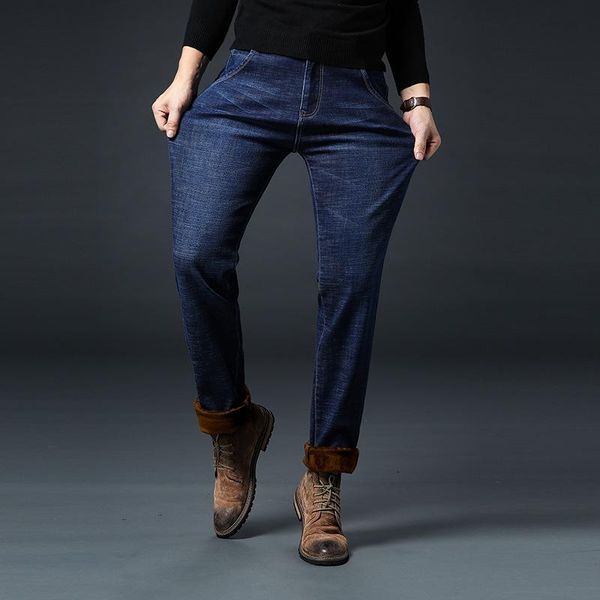 men's jeans 2021 winter warm fleece slim fit business fashion thicken denim trousers stretch brand pants black blue
men's jeans 2021 winter warm fleece slim fit business fashion thicken denim trousers stretch brand pants black blue