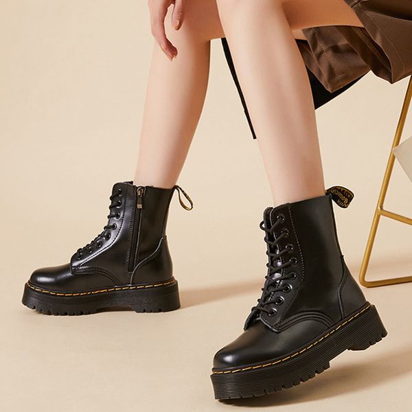 women's martin 2020 autumn winter new leather with thick soles 8-hole motorcycle of women short boots mujer zapatos 0x1m, Black
women's martin 2020 autumn winter new leather with thick soles 8-hole motorcycle of women short boots mujer zapatos 0x1m, Black