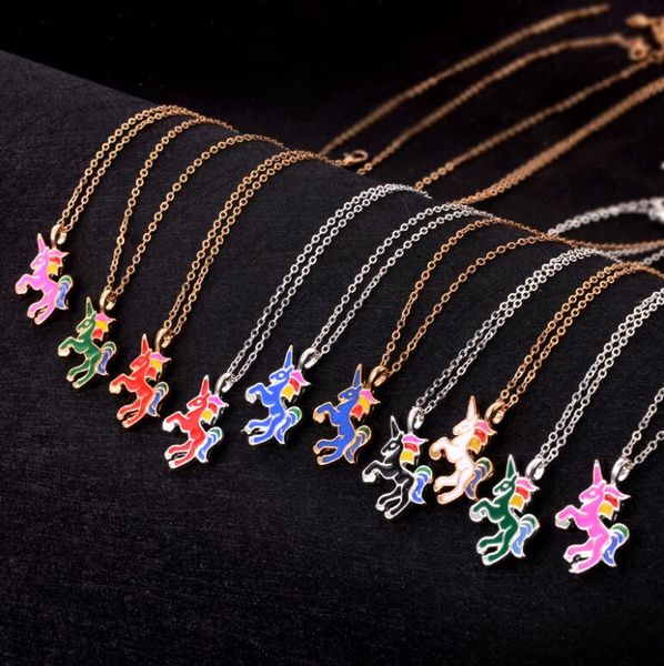 fashion colorful women unicorn pendant necklace alloy plating chain jewelry lovely gift decor ing, Silver
fashion colorful women unicorn pendant necklace alloy plating chain jewelry lovely gift decor ing, Silver