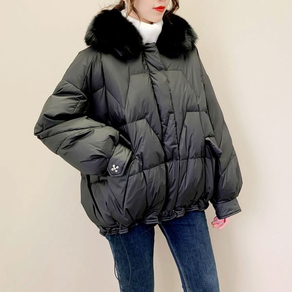 nsm-pinghu factory direct supply winter new loose korean style lovely fox fur collar white duck down jacket womens clothing, Black
nsm-pinghu factory direct supply winter new loose korean style lovely fox fur collar white duck down jacket womens clothing, Black